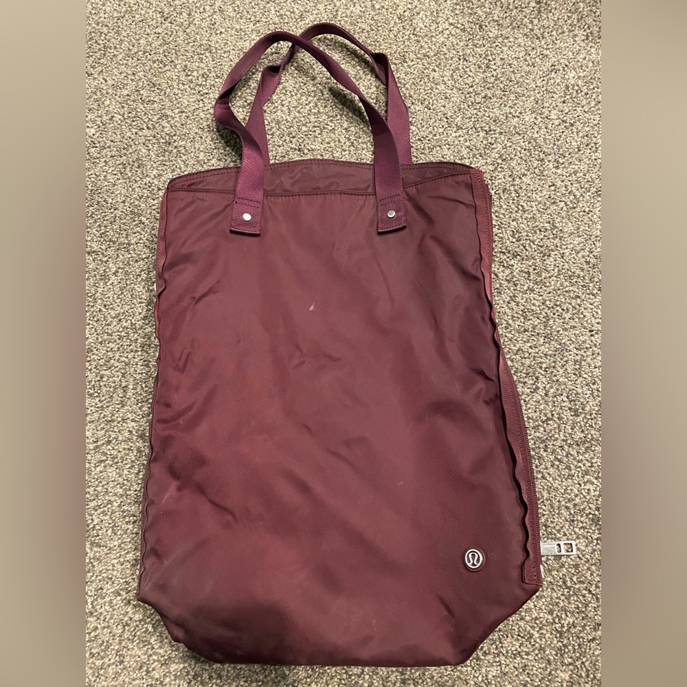 LULULEMON Bring It Om Nylon Tote In Berry Rumble